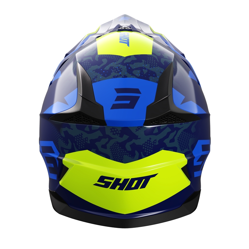 Otroška motokros čelada Shot Pulse Airfit sijajna modro-fluo rumena razprodaja