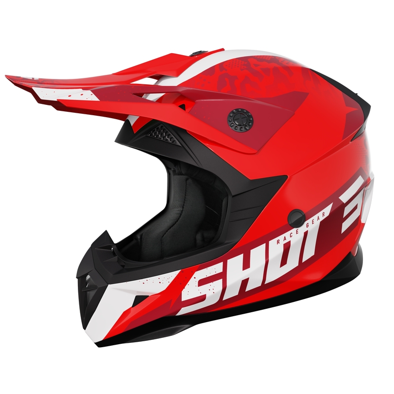 Otroška motokros čelada Shot Pulse Airfit sijajno rdeča razprodaja