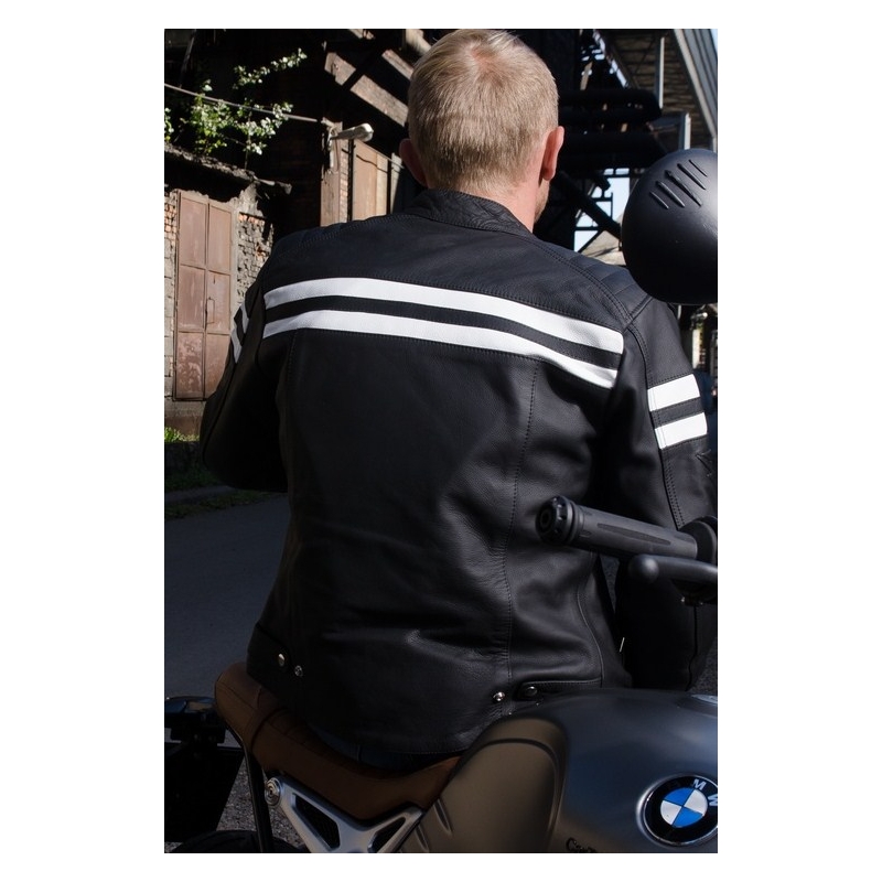 Street Racer Block črno-bela motoristična jakna