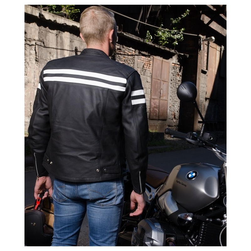 Street Racer Block črno-bela motoristična jakna