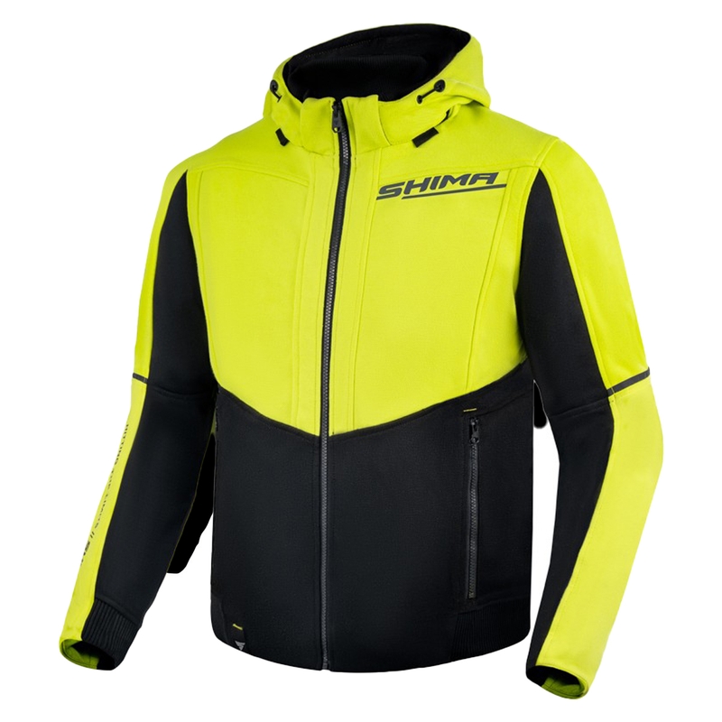 Motoristična jopa s kapuco Shima Daybreaker fluo rumeno-črna