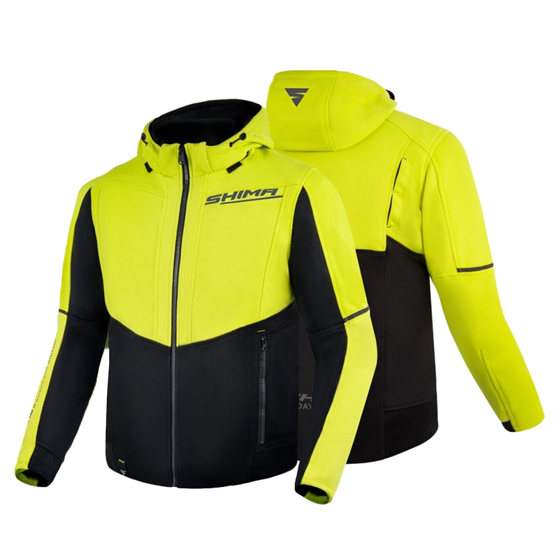 Motoristična jopa s kapuco Shima Daybreaker fluo rumeno-črna