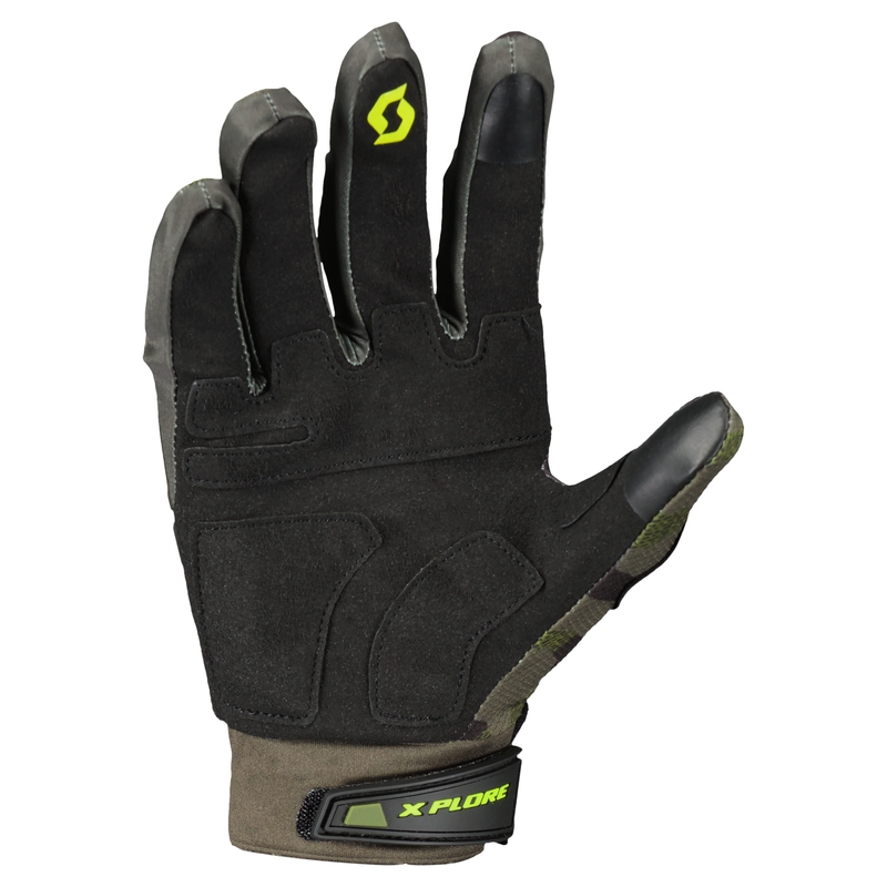 Motoristične rokavice SCOTT X-PLORE PRO vojaško-zeleno-rumene