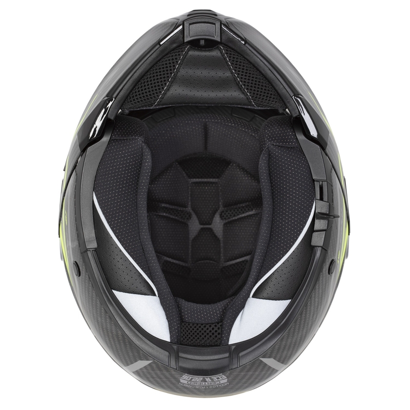 Preklopna čelada Cassida Modulo 2.1 Plus Carbon fluo rumeno-srebrno-črna