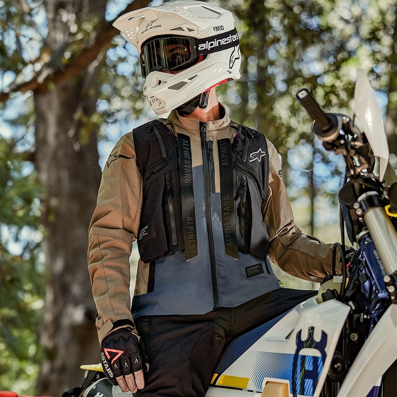 Alpinestars Techdura motoristična jakna črno-rjava-temno modra