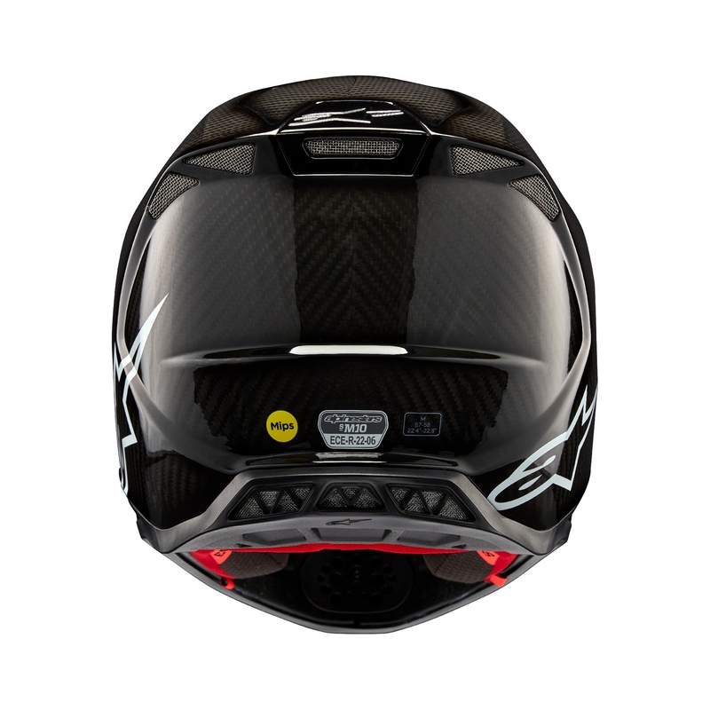 Motokros čelada Alpinestars Supertech S-M10 Solid glossy carbon