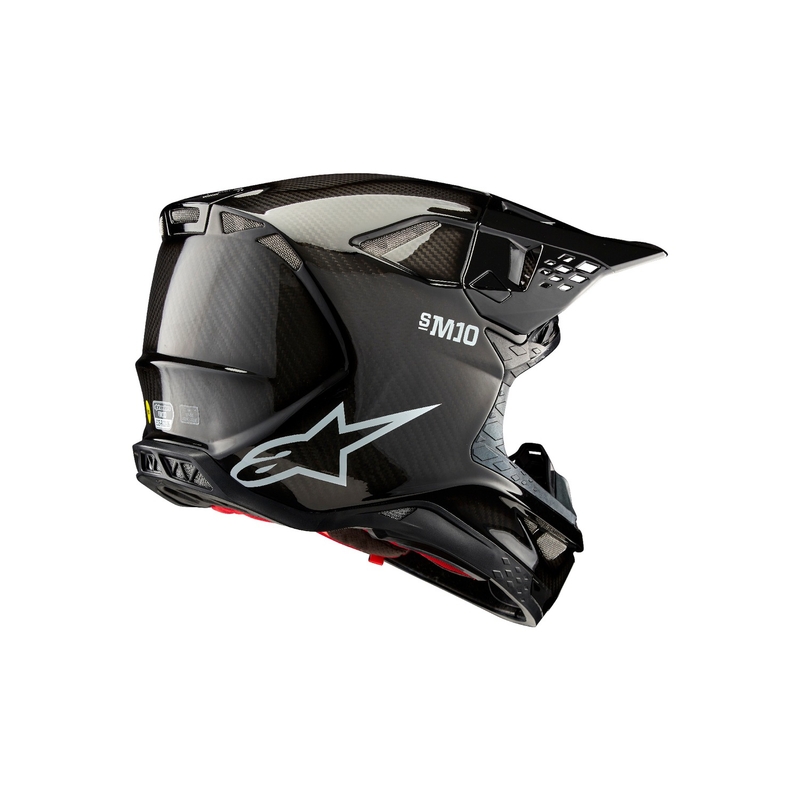 Motokros čelada Alpinestars Supertech S-M10 Solid glossy carbon