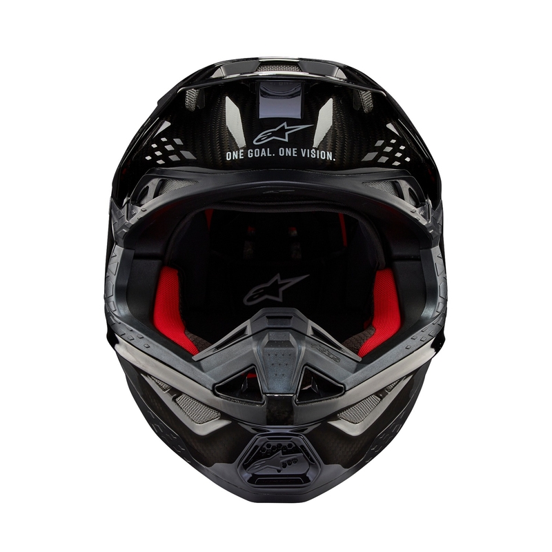 Motokros čelada Alpinestars Supertech S-M10 Solid glossy carbon