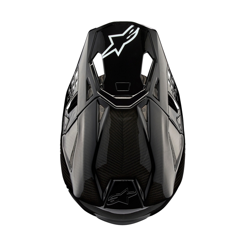 Motokros čelada Alpinestars Supertech S-M10 Solid glossy carbon