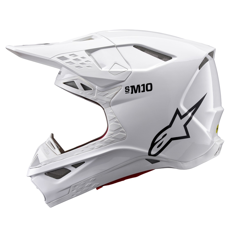 Motokros čelada Alpinestars Supertech S-M10 Solid white