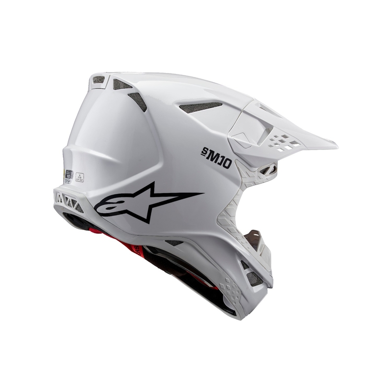 Motokros čelada Alpinestars Supertech S-M10 Solid white
