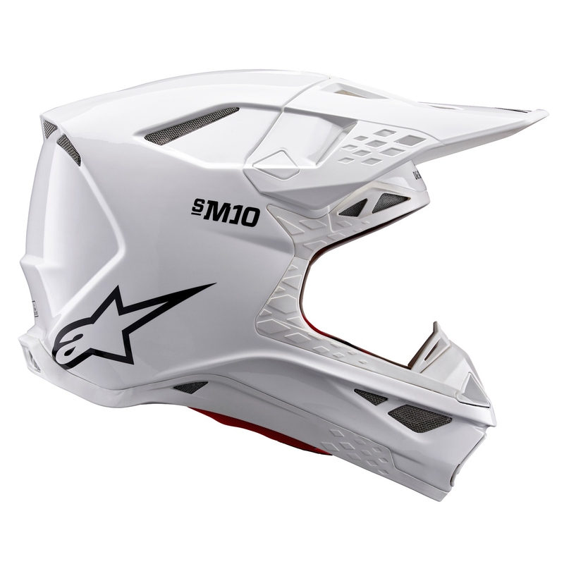 Motokros čelada Alpinestars Supertech S-M10 Solid white