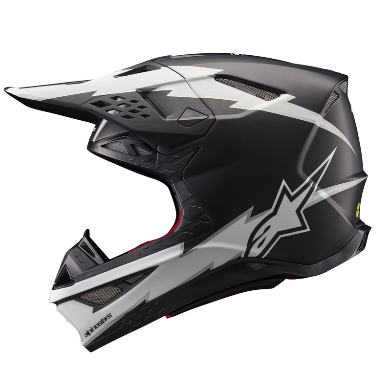 Motokros čelada Alpinestars Supertech S-M10 Ampress mat črno-bela