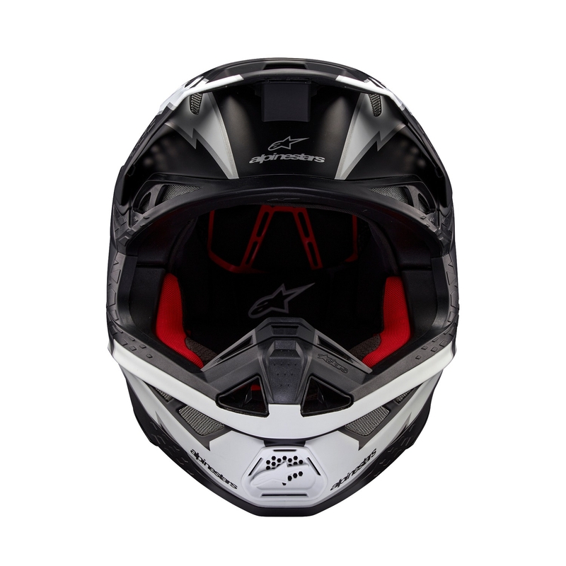 Motokros čelada Alpinestars Supertech S-M10 Ampress mat črno-bela