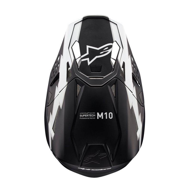 Motokros čelada Alpinestars Supertech S-M10 Ampress mat črno-bela