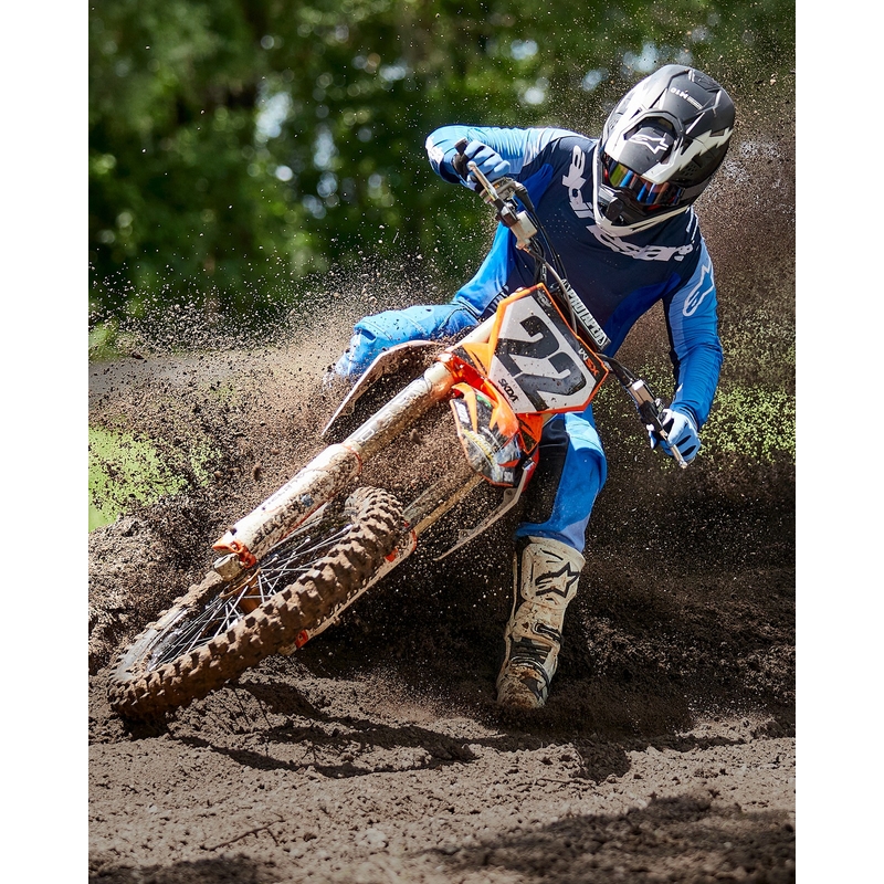 Motokros čelada Alpinestars Supertech S-M10 Ampress mat črno-bela