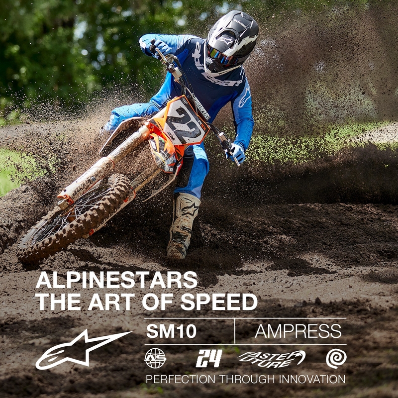 Motokros čelada Alpinestars Supertech S-M10 Ampress mat črno-bela