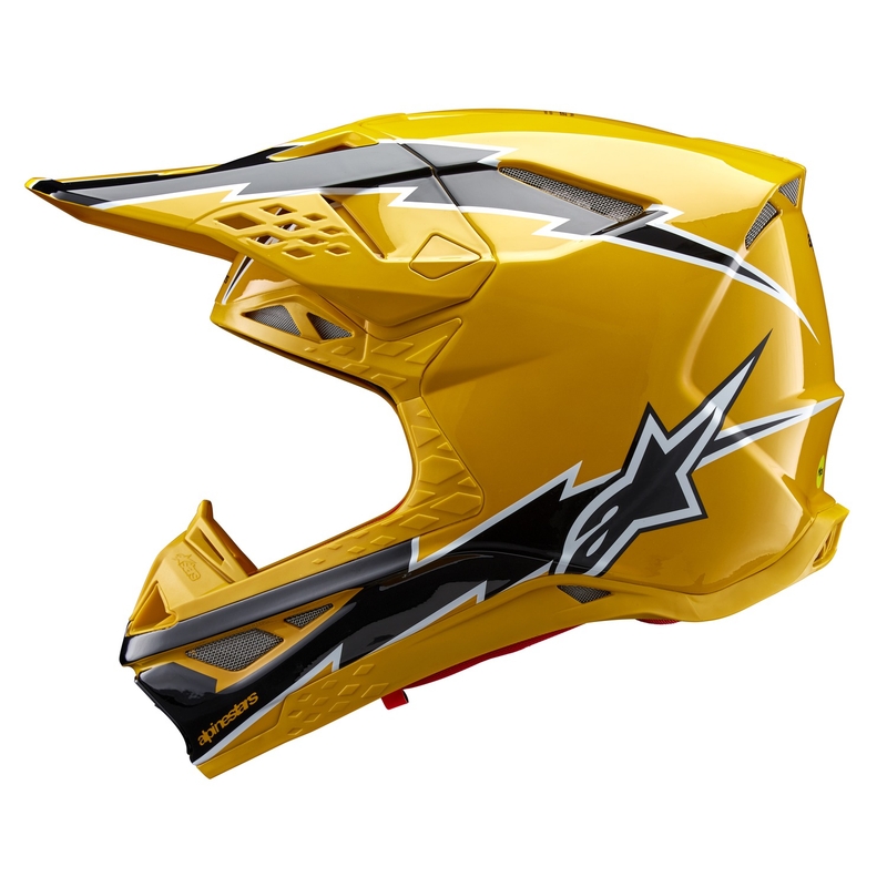 Alpinestars Supertech S-M10 Ampress motokros čelada črno-rumena