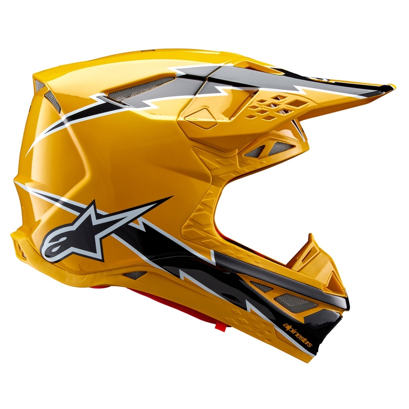 Alpinestars Supertech S-M10 Ampress motokros čelada črno-rumena