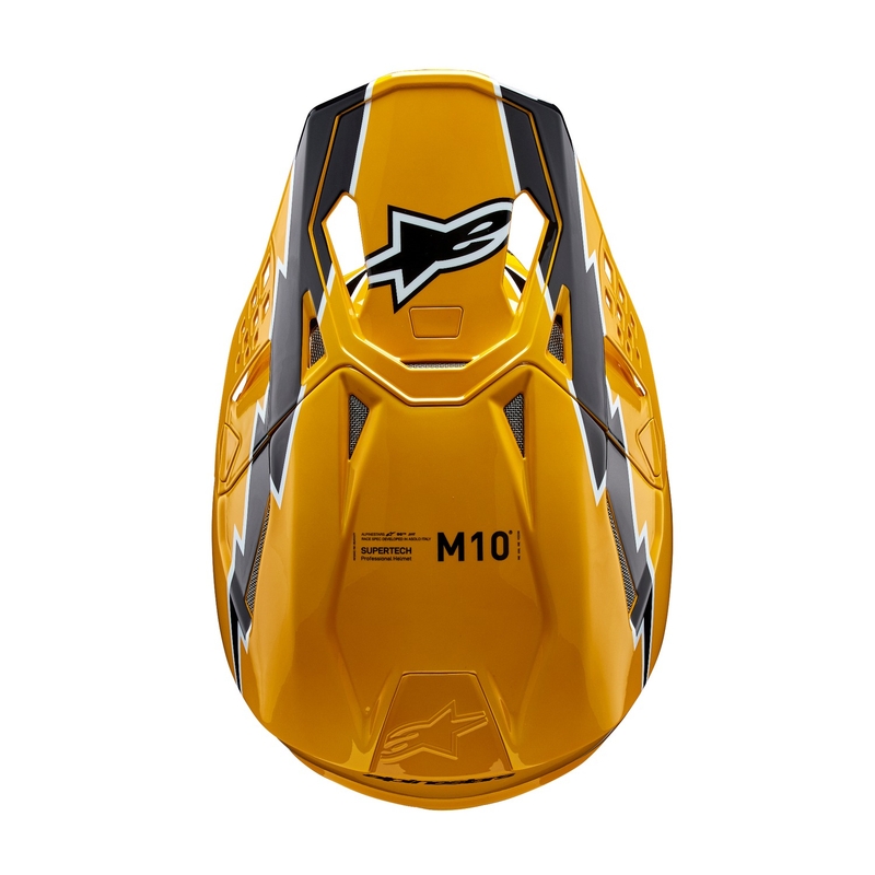 Alpinestars Supertech S-M10 Ampress motokros čelada črno-rumena