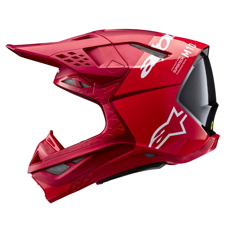 Motokros čelada Alpinestars Supertech S-M10 Flood mat fluo rdeče-rdeča