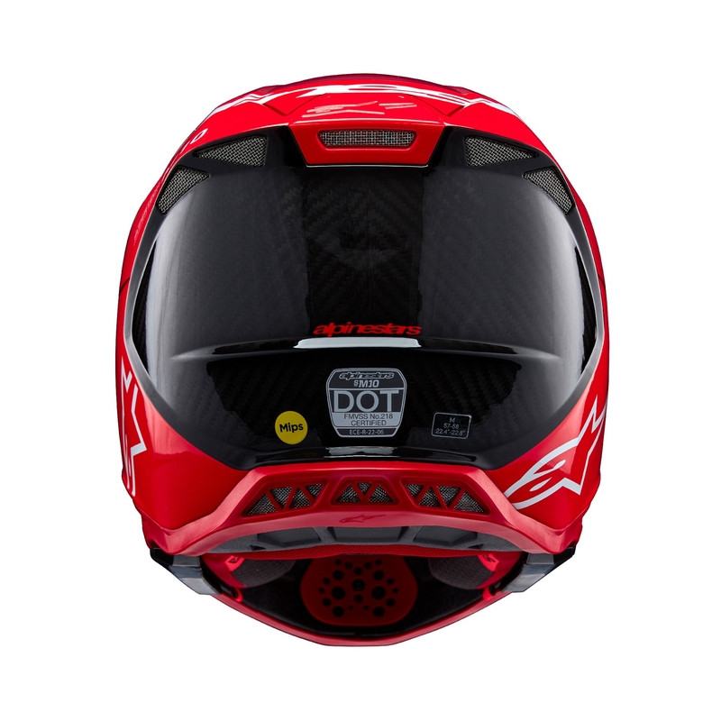 Motokros čelada Alpinestars Supertech S-M10 Flood mat fluo rdeče-rdeča