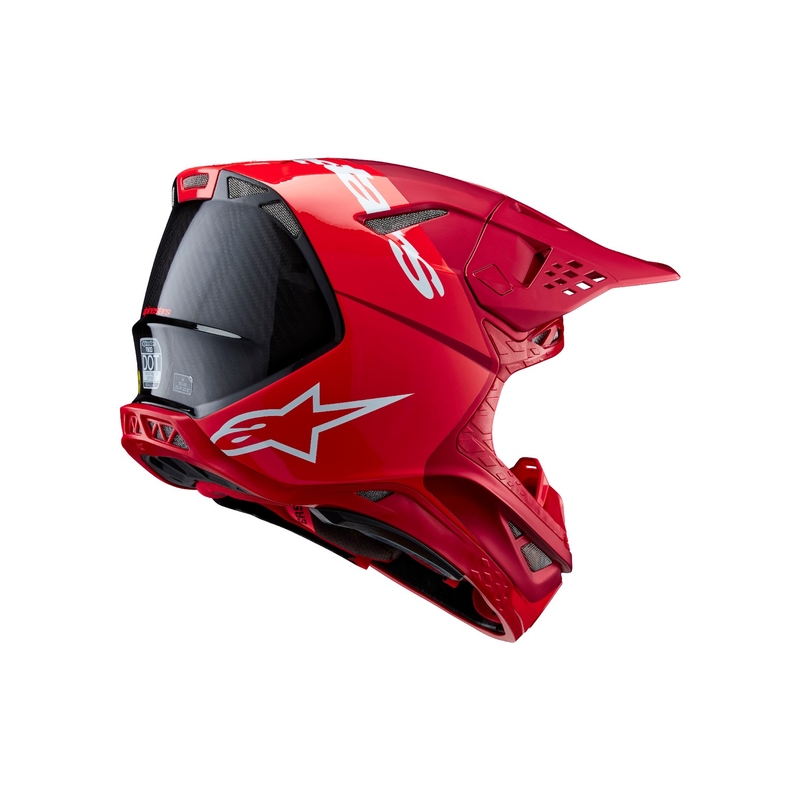Motokros čelada Alpinestars Supertech S-M10 Flood mat fluo rdeče-rdeča