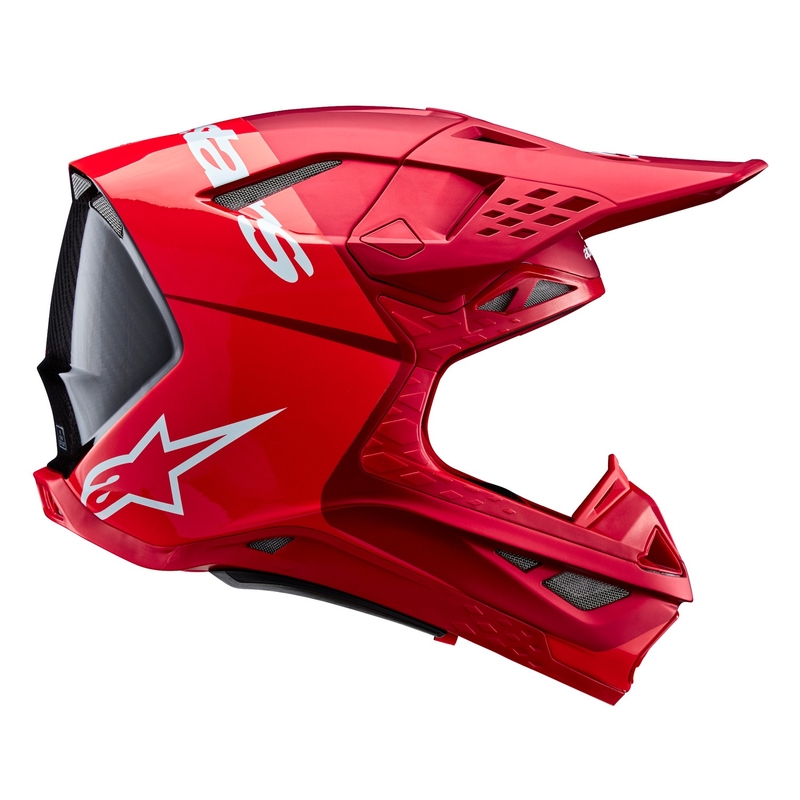 Motokros čelada Alpinestars Supertech S-M10 Flood mat fluo rdeče-rdeča