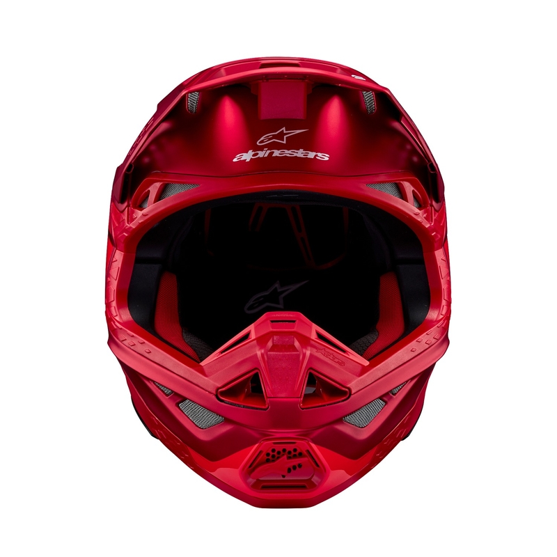 Motokros čelada Alpinestars Supertech S-M10 Flood mat fluo rdeče-rdeča