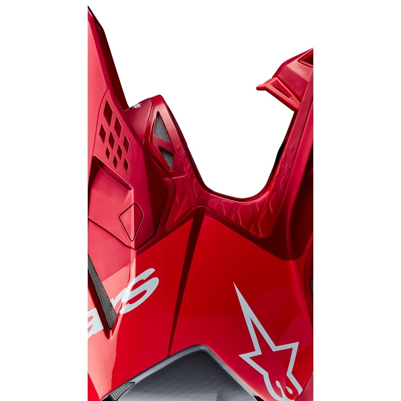 Motokros čelada Alpinestars Supertech S-M10 Flood mat fluo rdeče-rdeča
