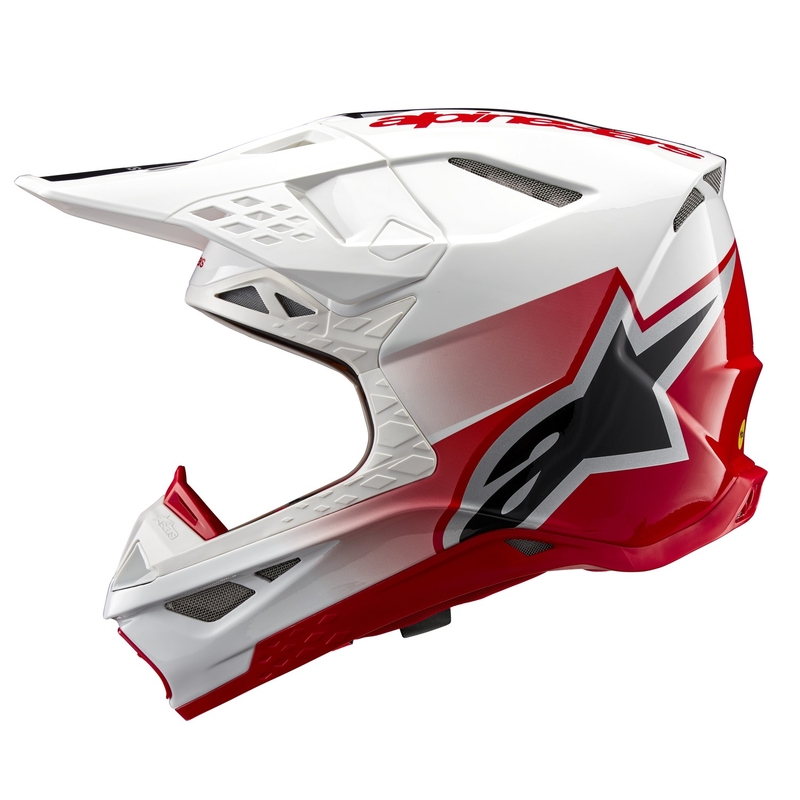 Alpinestars Supertech S-M10 Unite motokros čelada rdeče-bela