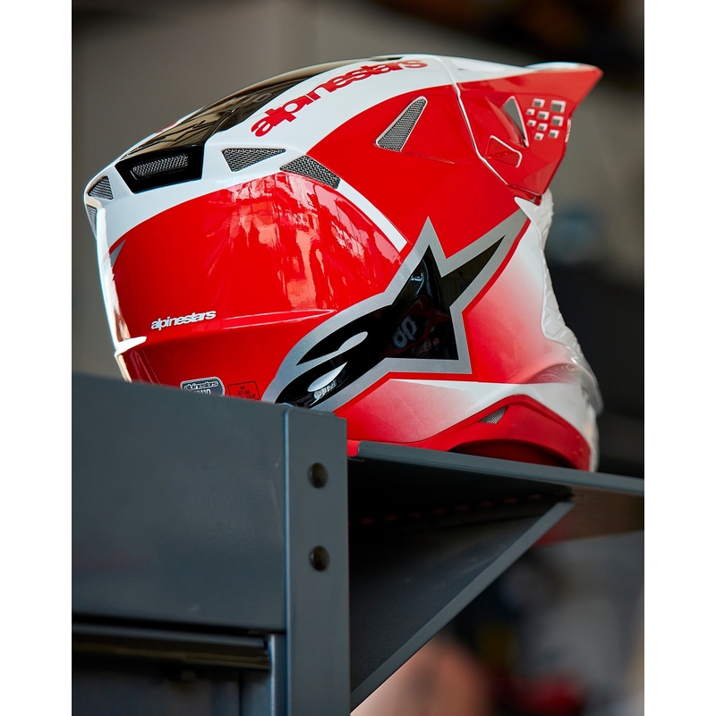 Alpinestars Supertech S-M10 Unite motokros čelada rdeče-bela