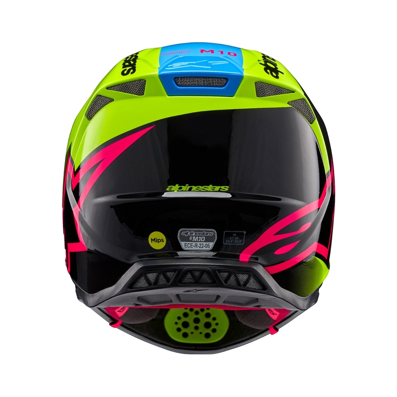 Motokros čelada Alpinestars Supertech S-M10 Unite fluo rumeno-črno-roza