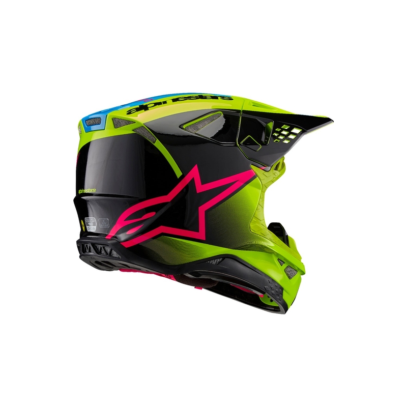 Motokros čelada Alpinestars Supertech S-M10 Unite fluo rumeno-črno-roza