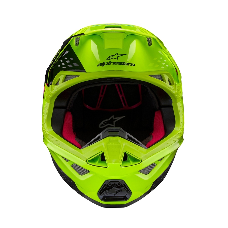 Motokros čelada Alpinestars Supertech S-M10 Unite fluo rumeno-črno-roza