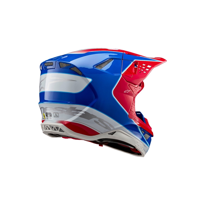 Motokros čelada Alpinestars Supertech S-M10 Aeon fluo rdeče-modra