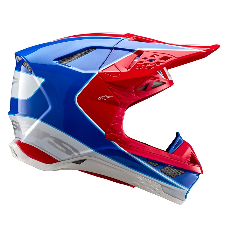 Motokros čelada Alpinestars Supertech S-M10 Aeon fluo rdeče-modra