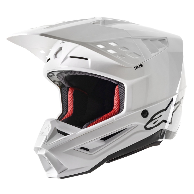 Motokros čelada Alpinestars S-M5 Solid bela