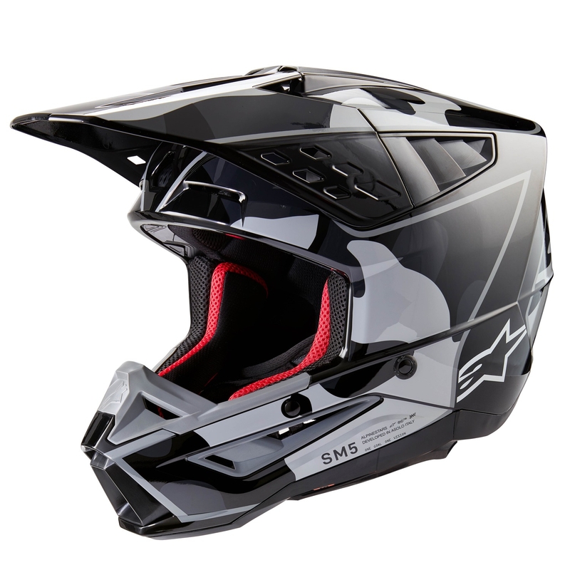 Alpinestars S-M5 Rover 2 motokros čelada črno-srebrna