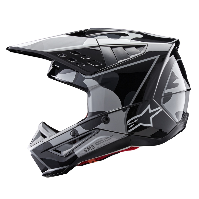 Alpinestars S-M5 Rover 2 motokros čelada črno-srebrna
