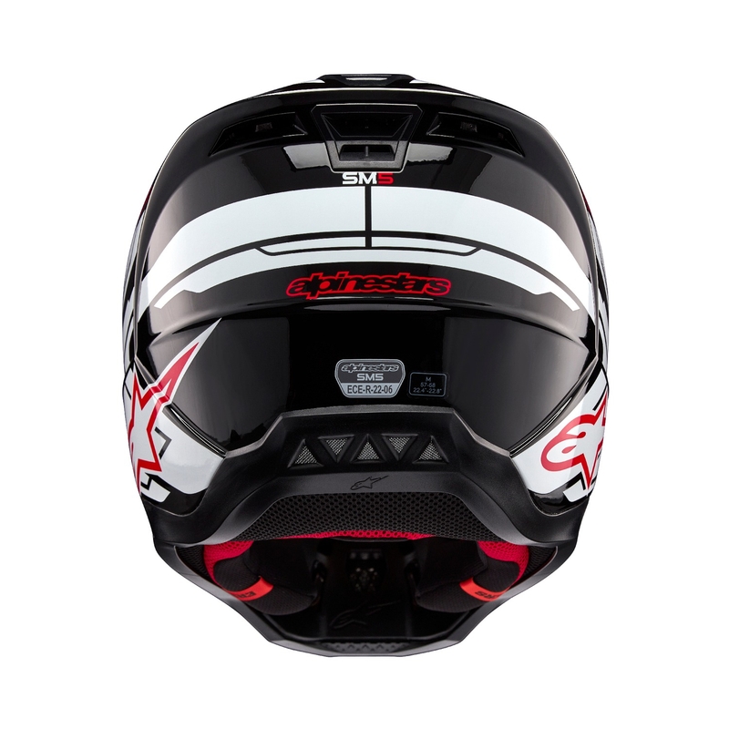 Alpinestars S-M5 Action 2 motokros čelada črno-bela-fluo rdeča