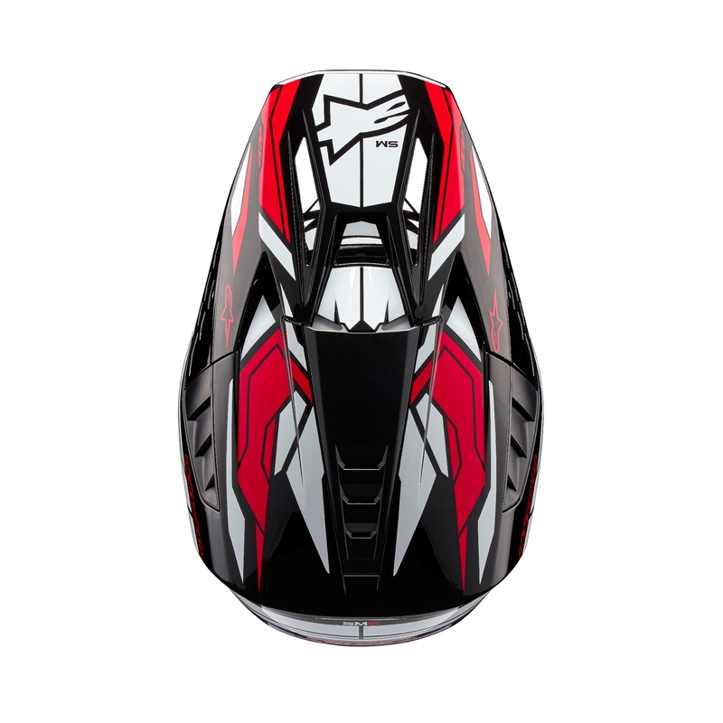 Alpinestars S-M5 Action 2 motokros čelada črno-bela-fluo rdeča