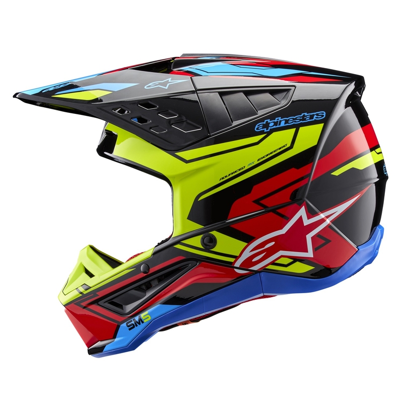 Motokros čelada Alpinestars S-M5 Action 2 fluo yellow-fluo red