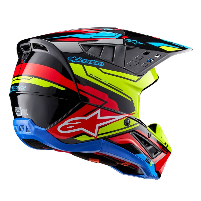 Motokros čelada Alpinestars S-M5 Action 2 fluo yellow-fluo red