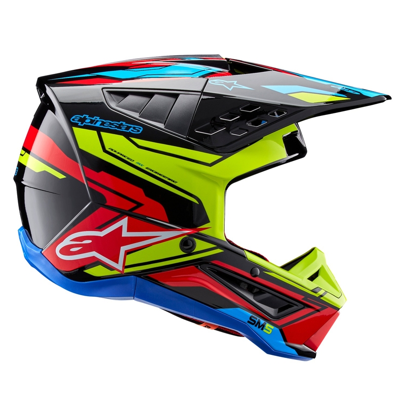 Motokros čelada Alpinestars S-M5 Action 2 fluo yellow-fluo red