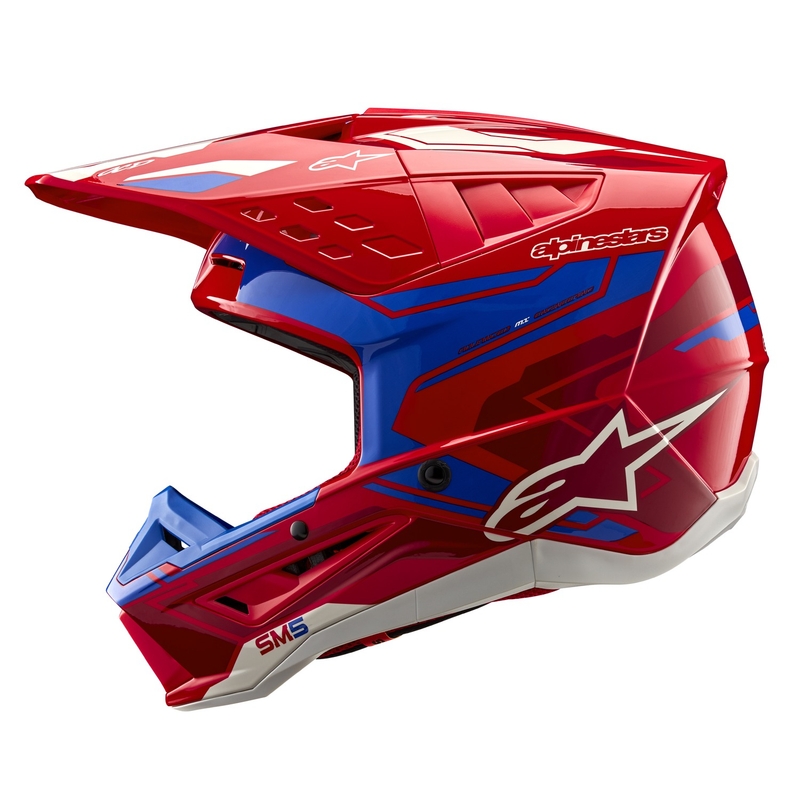 Motokros čelada Alpinestars S-M5 Action 2 fluo rdeče-modra