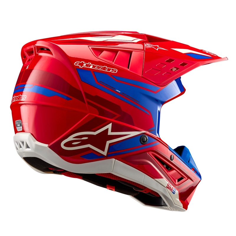 Motokros čelada Alpinestars S-M5 Action 2 fluo rdeče-modra