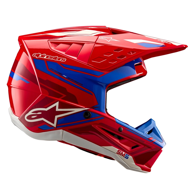 Motokros čelada Alpinestars S-M5 Action 2 fluo rdeče-modra