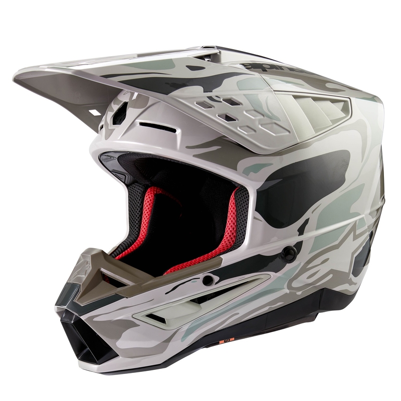 Motokros čelada Alpinestars S-M5 Mineral sivo-zelena kamuf
