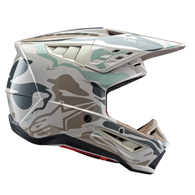 Motokros čelada Alpinestars S-M5 Mineral sivo-zelena kamuf